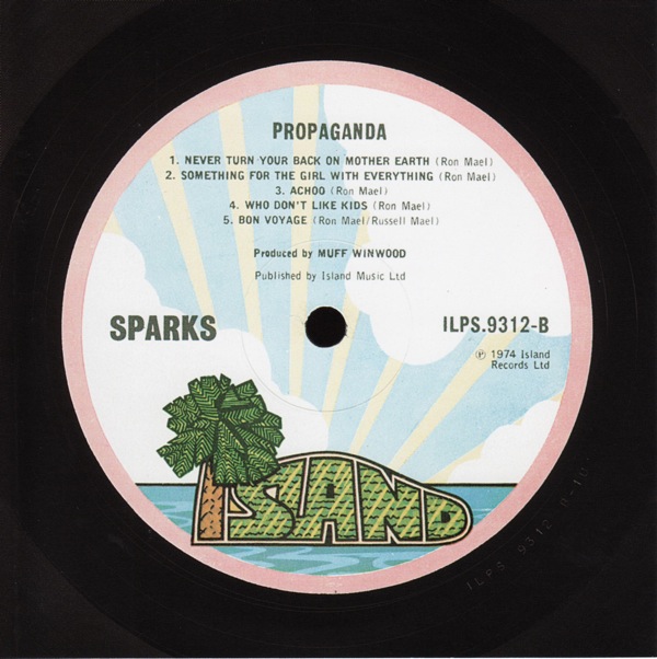 original label design b, Sparks - Propaganda +3